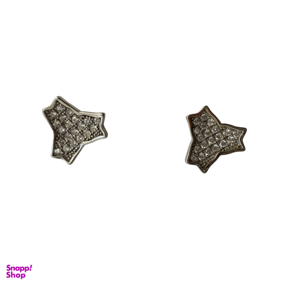 گوشواره نقره 925 عیار زنانه طرح ستاره سفید کد koro 2044