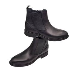 نیم بوت طبی مردانه چرم ریباری مدل Z11 رنگ مشکی