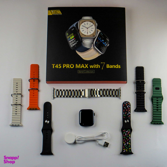 ساعت هوشمند ورنا مدل T45 Pro Max به همراه 7 بند