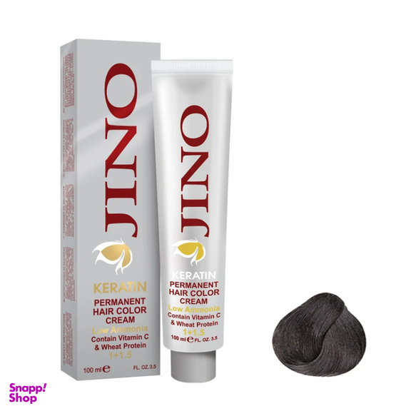 رنگ مو ژینو کد 3-4 شماره 4 رنگ قهوه ای حجم 100 میلی لیتر