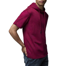 تیشرت کلاهدار مردانه به رسم کد 95000 رنگ زرشکی