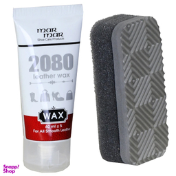 واکس براق کننده بی رنگ مرمر مدل 2080 به همراه پودر بوگیر کفش