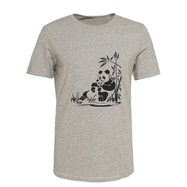 تیشرت طرح پاندا کد T305 رنگ طوسی