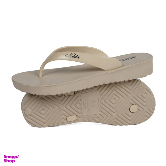 دمپایی لا انگشتی زنانه نیکتا مدل 294 رنگ نسکافه ای