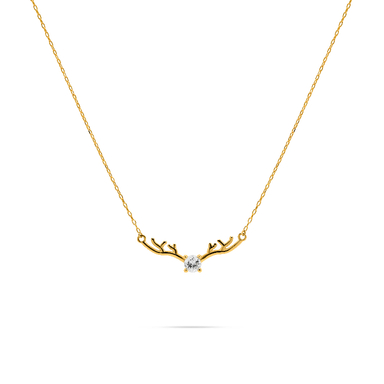 گردنبند طلا 18 عیار زنانه سی گلد گالری مدل شاخ گوزن