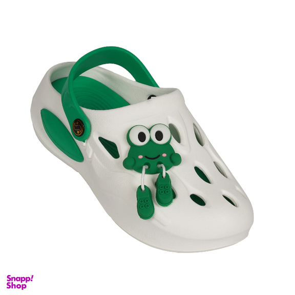 صندل پسرانه شیما مدل کراکس frog رنگ سفید سبز