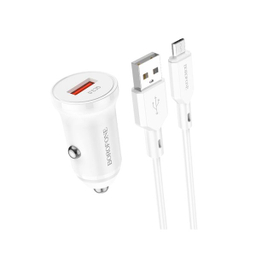 شارژر فندکی بروفون مدل BZ18 QC3.0 18W به همراه کابل تبدیل MicroUSB