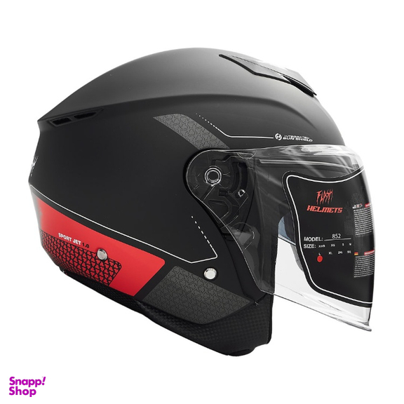 کلاه کاسکت بدون فک فلش مدل 852 matt red-black