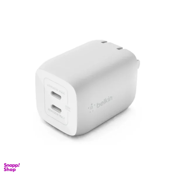شارژر 65 وات بلکین مدل Belkin Dual USB-C GaN Wall Charger WCH013