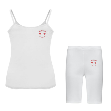 ست تاپ و شلوارک زنانه کد A22 رنگ سفید