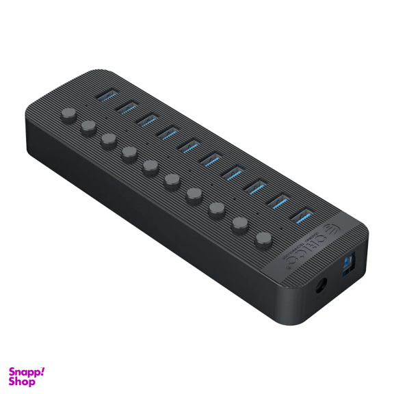 هاب 10 پورت USB 3.0 اوریکو مدل CT2U3-10AB به همراه آداپتور