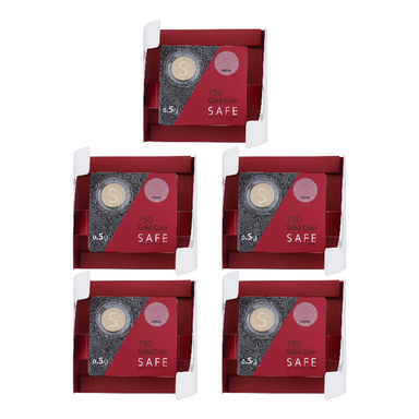 سکه گرمی 18 عیار طلای سیف مدل S505 وزن 2.5 گرم - 5 عدد سکه 0.5 گرمی