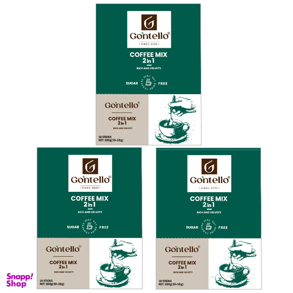 کافی میکس 2×1 بدون شکر رژیمی گونتلو بسته ۱۰ عددی مجموعه ۳ عددی