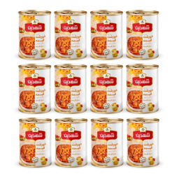 کنسرو خورشت قیمه سیب زمینی با گوشت گیاهی شهدین وزن 370 گرم بسته 12 عددی