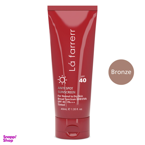کرم ضد آفتاب و ضد لک رنگی لافارر مدل Normal To Dry Bronze حجم 40 میلی‌‌ لیتر