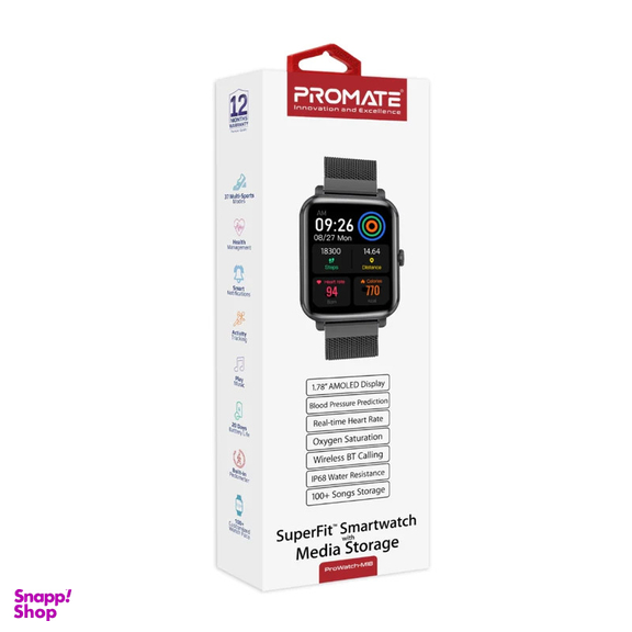ساعت هوشمند پرومیت مدل Prowatch-M18.Graphite