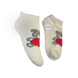 جوراب زنانه مچی پشمی طرح خرس کد 24241