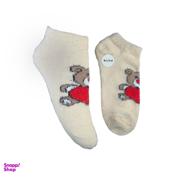 جوراب زنانه مچی پشمی طرح خرس کد 24241