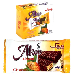 ویفر آکو دوقلو بادامی چیچک بسته 12 عددی