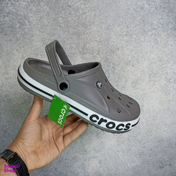 دمپایی مردانه طرح کراکس رنگ خاکستری