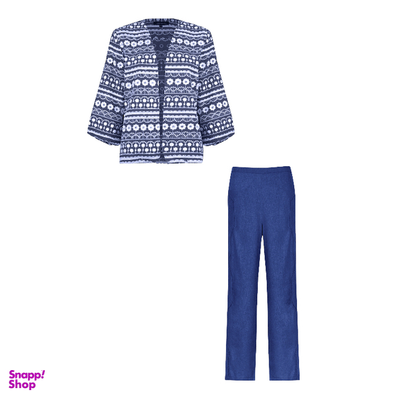 ست مانتو و شلوار زنانه مدل گندم رنگ سرمه ای