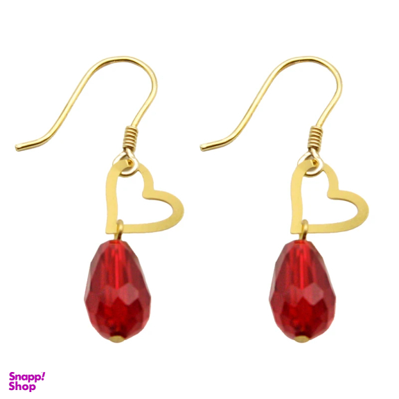 گوشواره طلا 18 عیار زنانه مانچو طرح قلب کد efgs012