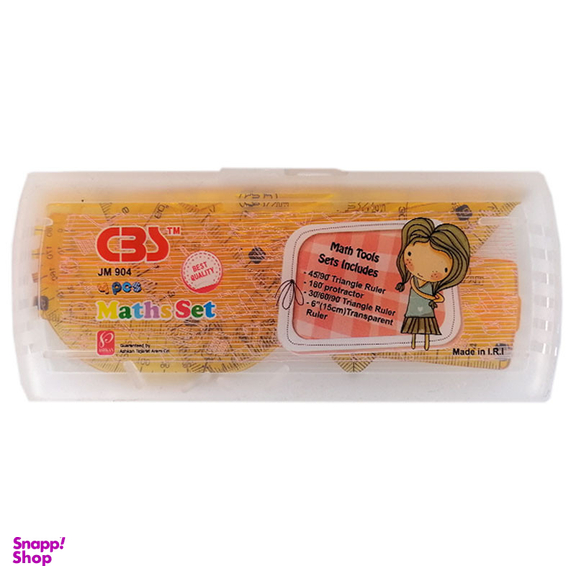 ست خط کش و گونیا و نقاله سی بی اس مدل ژله ای JM904 مجموعه 4 عددی