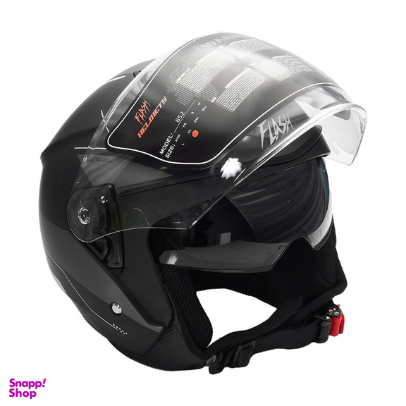 کلاه کاسکت بدون فک فلش مدل 852 matt black-gray