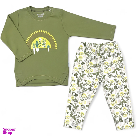 ست دو تکه تیشرت و شلوار نوزاد بهآوران طرح دلژین