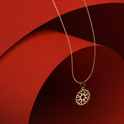 گردنبند طلا 18 عیار زنانه مدوپد مدل گل کد PP2-1-1198