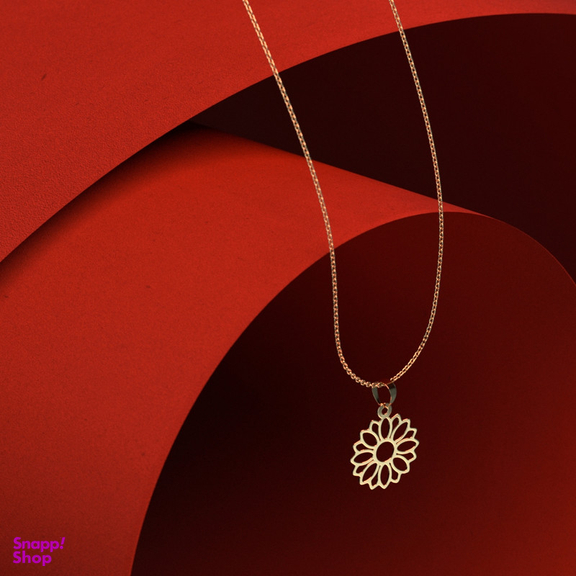 گردنبند طلا 18 عیار زنانه مدوپد مدل گل کد PP2-1-1198