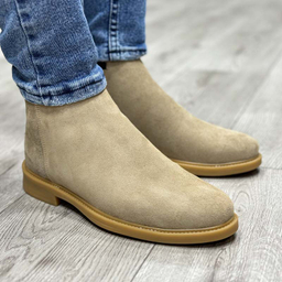 بوت چرم طبیعی مردانه مدل چلسی کد 950 رنگ خاکی
