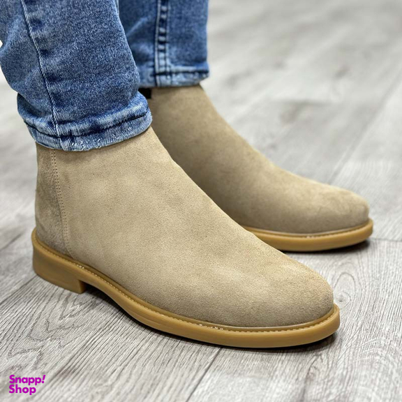 بوت چرم طبیعی مردانه مدل چلسی کد 950 رنگ خاکی