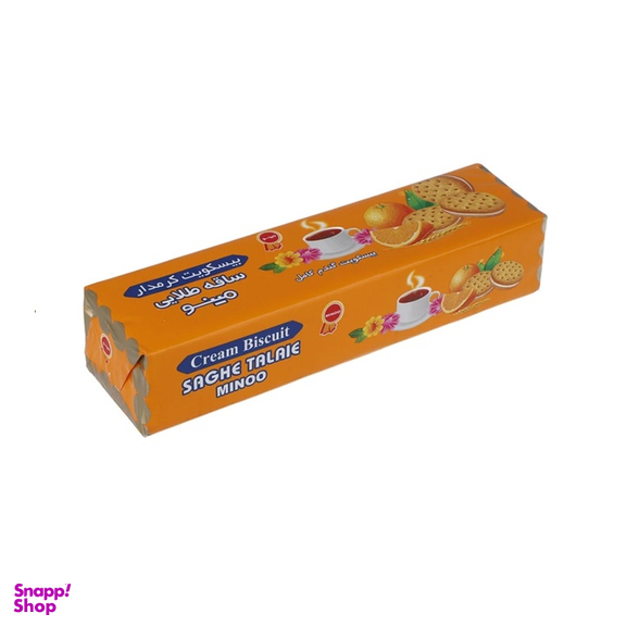 بیسکویت کرمدار ساقه طلایی پرتقالی مینو وزن 192 گرم