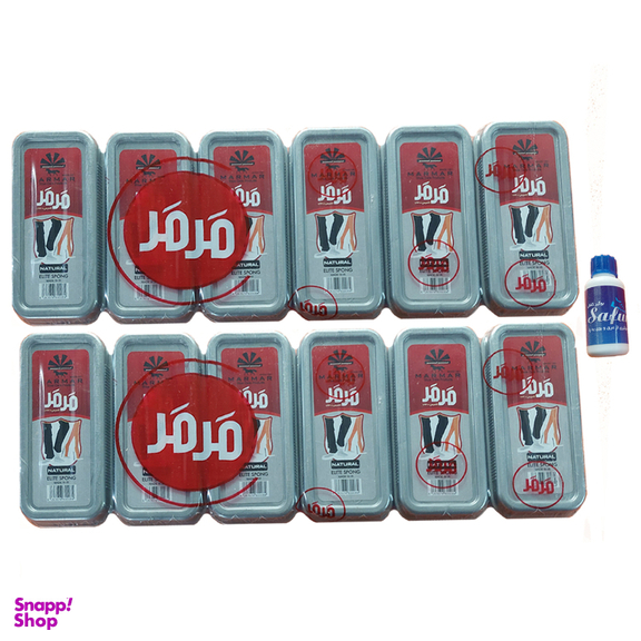 واکس ابر براق کننده کفش مرمر مدل مگا بی رنگ بسته 12 عددی