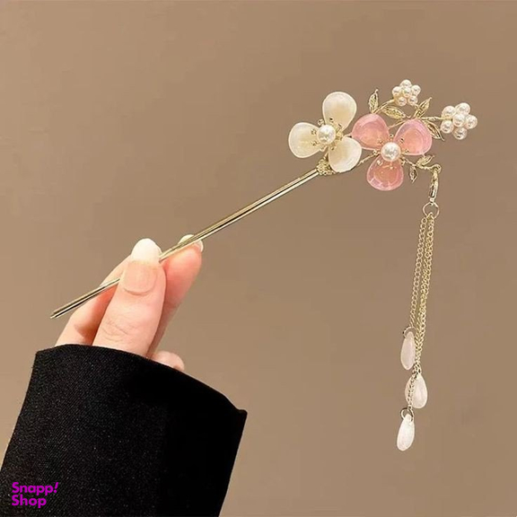 کانزاشی طرح گل سه پر صورتی