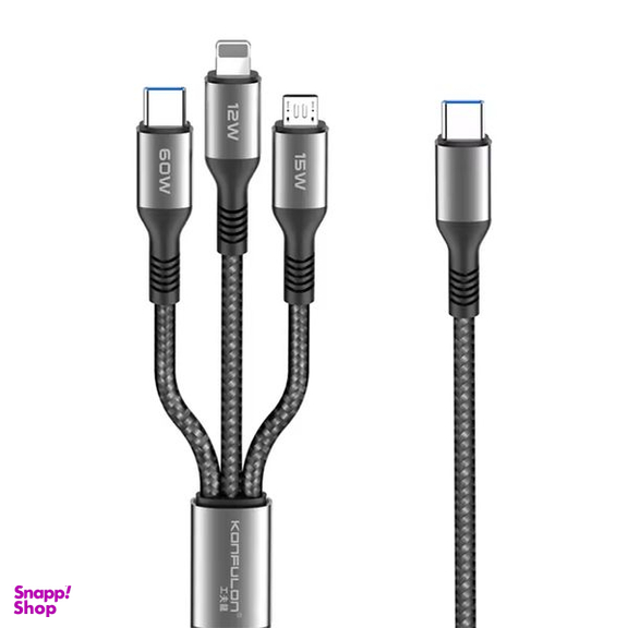 کابل تبدیل usb-C به usb-C / MicroUSB / لایتنینگ کانفلون مدل DC62 طول 1.2 متر