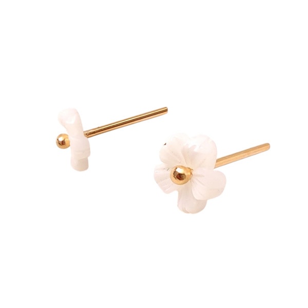 گوشواره طلا 18 عیار زنانه گالری یگانه طرح گل و گوی