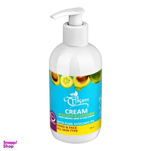 کرم مرطوب کننده دست و صورت تیلسیم مدل آووکادو و خیار حجم 200 میلی لیتر