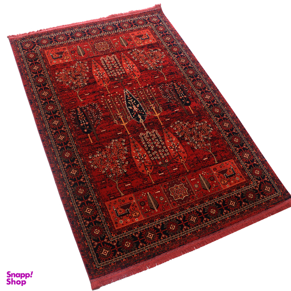 فرش ماشینی بزرگمهر طرح بلوچی کد 78020 رنگ قرمز