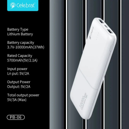 پاوربانک سلبریت کد PB-06 ظرفیت 10000 میلی آمپر ساعت