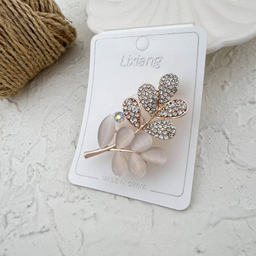 گل سینه زنانه مدل برگ کد G4073