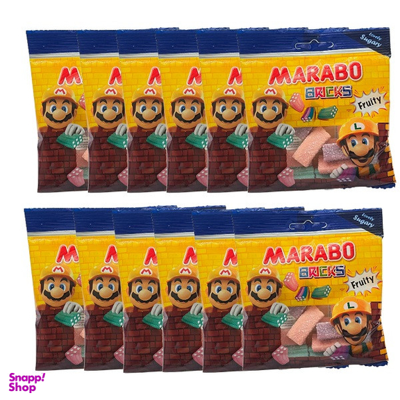 پاستیل لقمه ای آجری مارابو وزن 50 گرم بسته 12 عددی