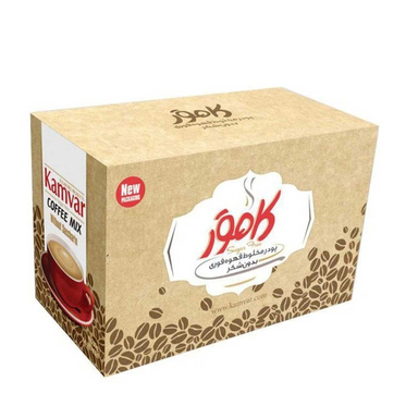 پودر مخلوط قهوه فوری بدون شکر کامور وزن 204 گرم بسته 24 عددی