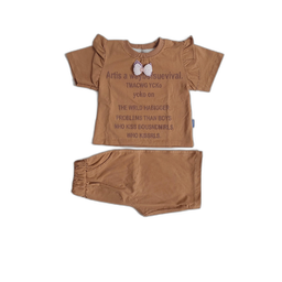 ست تیشرت و شلوارک دخترانه مدل پاپیون