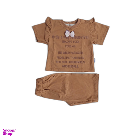 ست تیشرت و شلوارک دخترانه مدل پاپیون