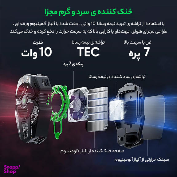خنک کننده گوشی موبایل پلکستون مدل EX2 Plus