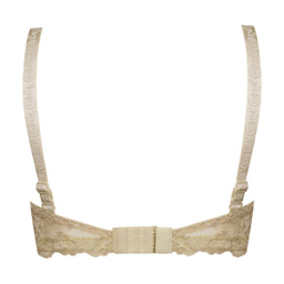 ست شورت و سوتین زنانه پانیذ مدل فنردار گیپور گلدار کد 9015 رنگ کرم