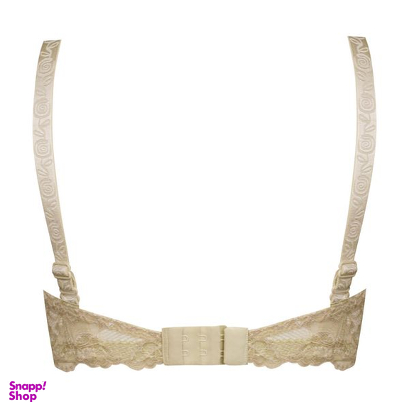 ست شورت و سوتین زنانه پانیذ مدل فنردار گیپور گلدار کد 9015 رنگ کرم