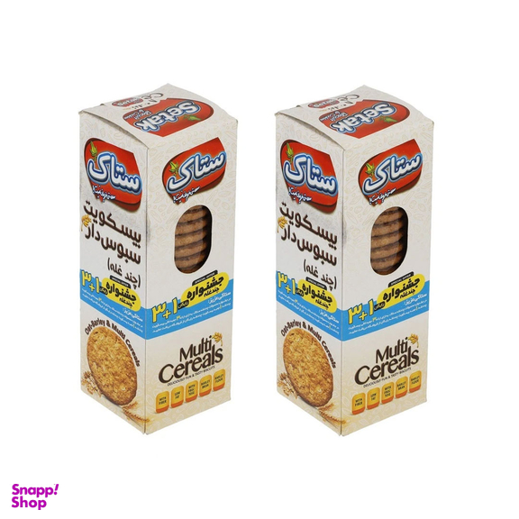 بیسکوییت چند غله ستاک 370 گرم بسته 2 عددی